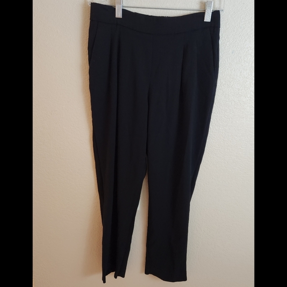 Babaton Cohen Black Pull on Crepe Ankle Crop Pants Size 14 Minimalist Casual - Picture 9 of 16
